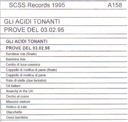 a158 gli acidi tonanti: prove del 03-02-95 1995